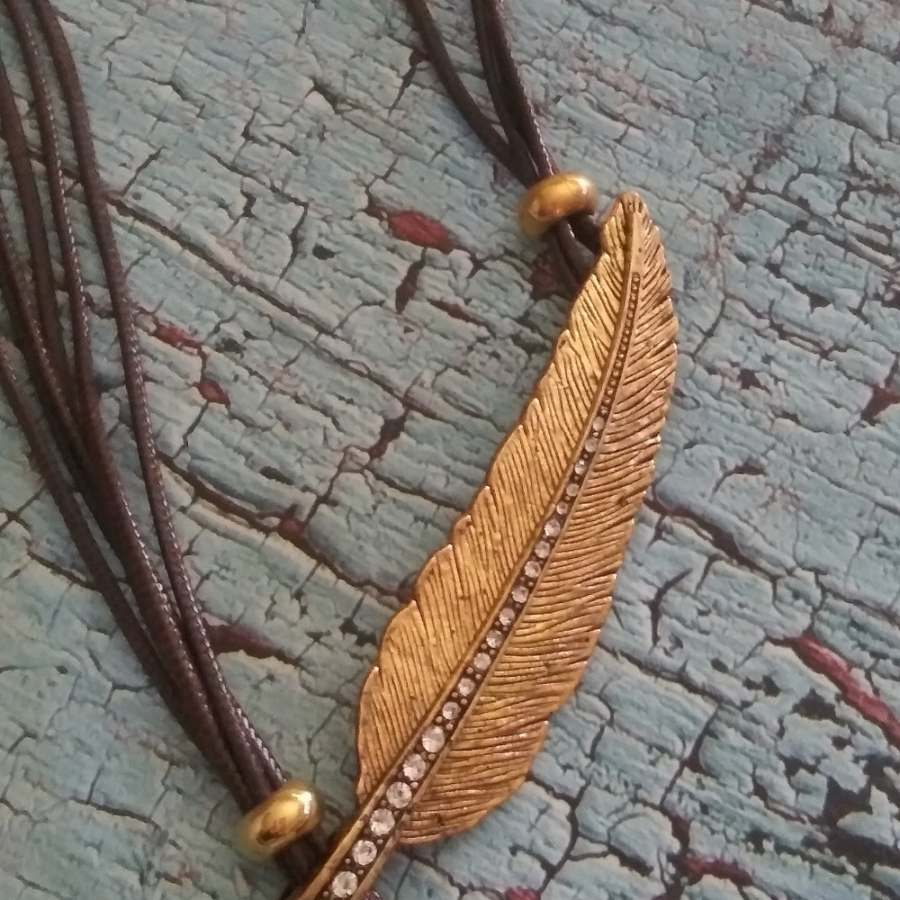 Leaf Rhinestone Necklace